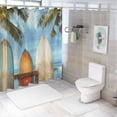thumbnail image 7 of Orinice Abstract Surfboards Palm Trees Beachy Bathroom Decor Set with Hooks, Luxurious Polyester Fabric Shower Curtain Set, Waterproof, Easy Installation, Multiple Functions 60x72, 7 of 7