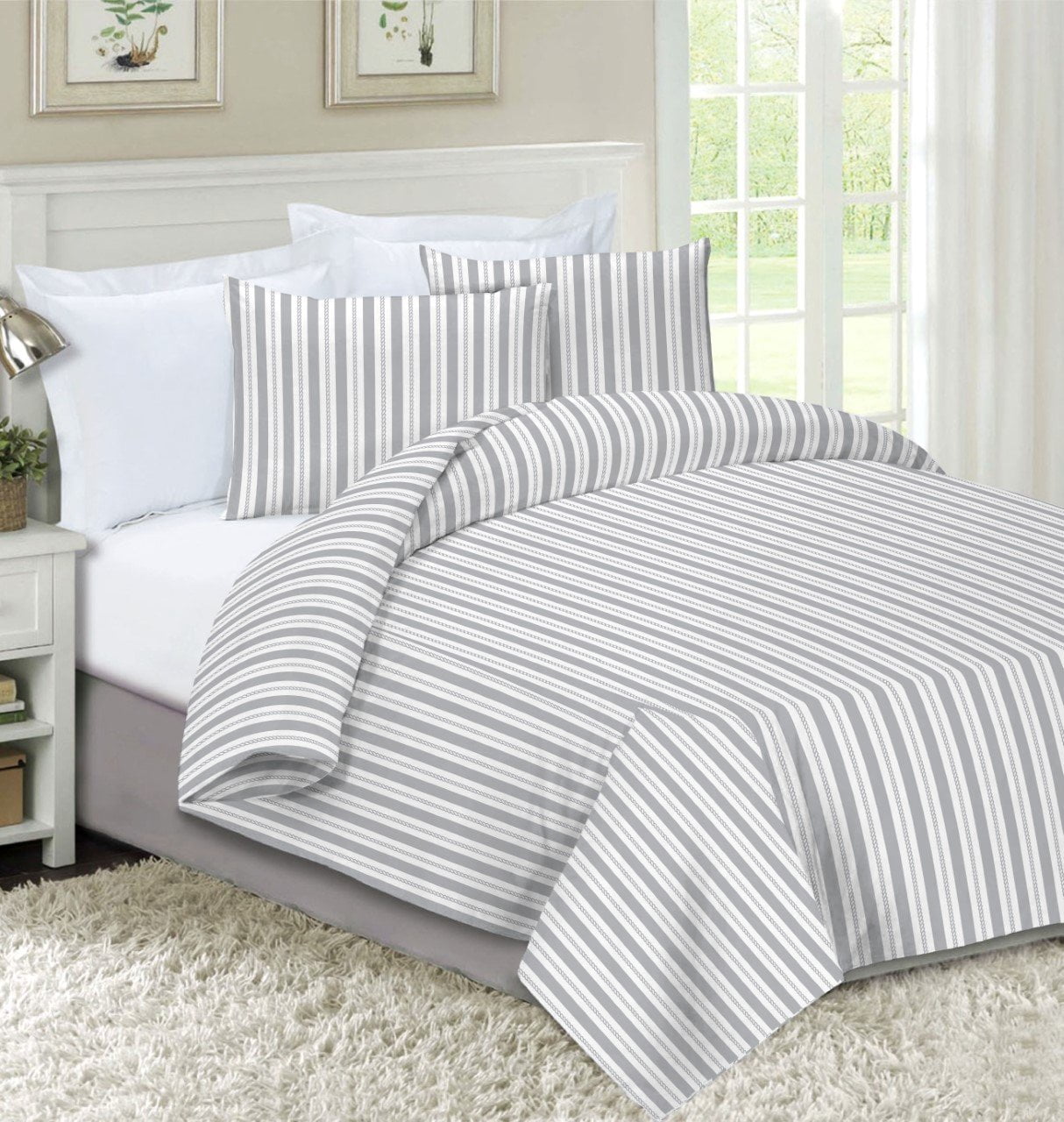 Flannel 100 Cotton Duvet Cover Twisted Stripe / King