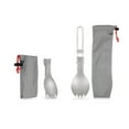thumbnail image 1 of Eccomum Titanium Folding Spork Outdoor Camping Hiking Backpacking Dinner Spork Utensil Tableware, 1 of 7
