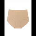 thumbnail image 3 of Bragas Invisibles de Cintura Alta para Mujer, Sin Etiqueta, con Borde Ondulado y Cobertura Total. Caqui L, 3 of 10