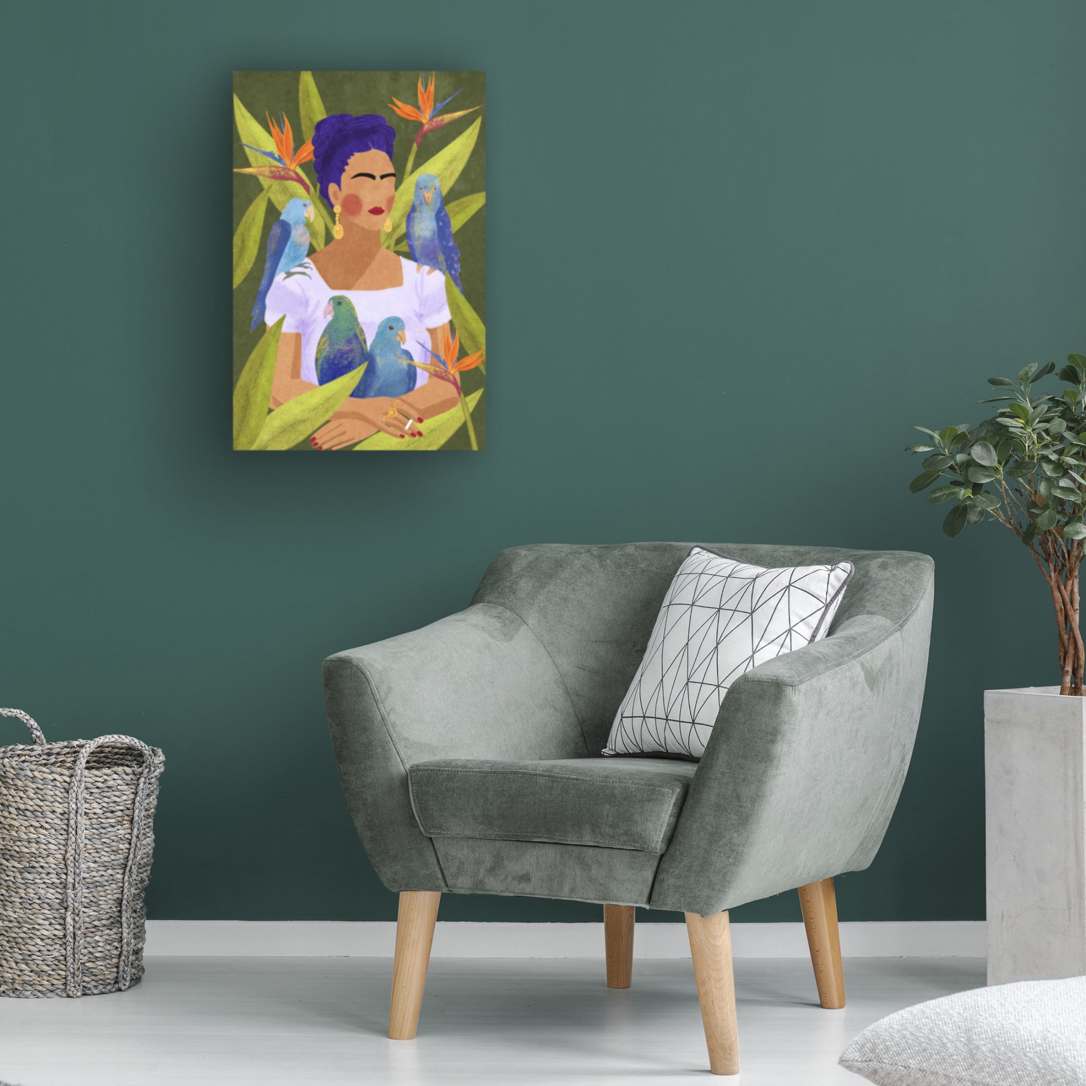Trademark Fine Art Raissa Oltmanns Frida and birds Canvas Wall Art
