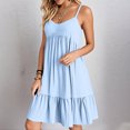 thumbnail image 2 of Summer Dresses for Women 2025 Fashion Plus Size Trendy Clothes 2025 V-neck Strap Solid Color Dress Up to 65% off!, 2 of 8