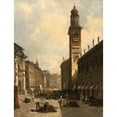 thumbnail image 2 of August Von Siegen 15x18 Black Ornate Wood Framed Double Matted Museum Art Print Titled - Piazza Dei Signori, Vicenza, 2 of 5