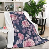 Pioneer Flower Blanket,Comfortable Soft Flannel Throw Blanket,All Season,Warm Lightweight Blankets for Sofa Bed Couch Living Room Chair,50"x60"(130x150cm)