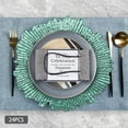 thumbnail image 3 of Gold Charger Plates Set of 24, 13 Inch Plastic Reef Plate Chargers, Round Decorative Disposable Dinner Chargers for Wedding Banquet Table Setting, Holiday Celebration (Green), 3 of 18