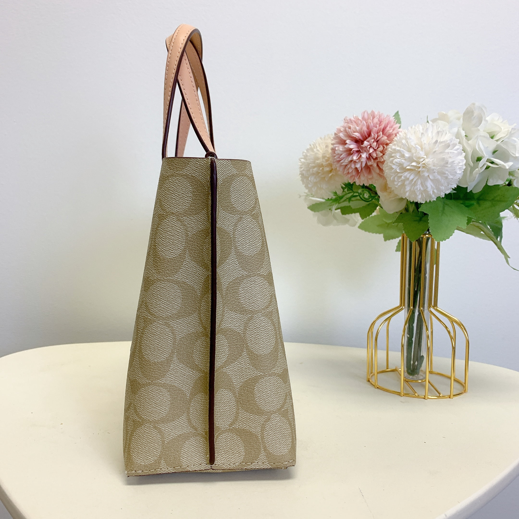Coach C4250 Mollie Tote 25 In Signature Canvas IN Light Khaki