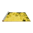 thumbnail image 2 of Ahgly Company Machine Washable Indoor Round Abstract Yellow Modern Area Rugs, 8' Round, 2 of 4