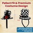 thumbnail image 3 of Nicky Bigs Novelties Soft Mini Top Hat Headband Checkered with Feathers & Flower, One Size, Multi-Colored, 3 of 7