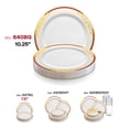 thumbnail image 4 of Smarty 10.25" White Burgundy Gold Harmony Rim Plastic Dinner Plates 120ct, 4 of 5