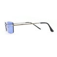 thumbnail image 3 of Rimless Narrow Rectangle Minimal Simple Dad Sunglasses Silver - Blue, 3 of 4
