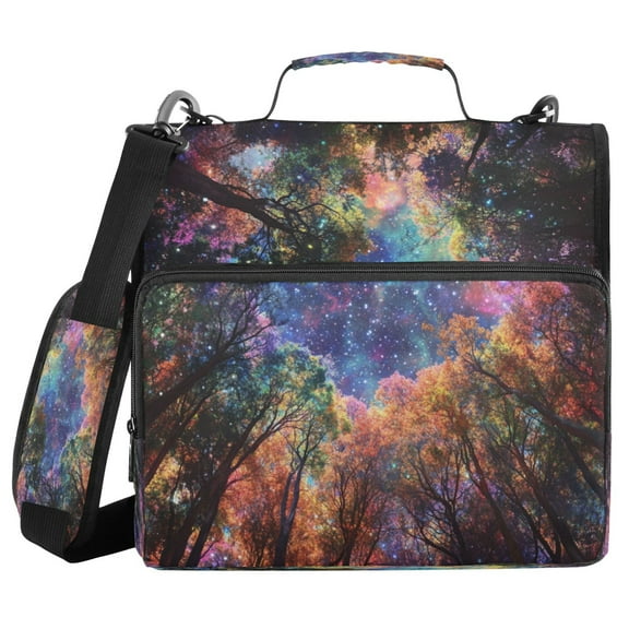 YAZAOO Zipper Binder trapper keeper Documents Organized Design Cosmic Canopy Printed