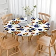 thumbnail image 3 of Pioneer Flower Floral Print Pattern Round Fitted Tablecloth with Elastic Edge,Dining Table Cover Waterproof,Outdoor Round Tablecloth for Camping,Dining,Indoor and Outdoor, 3 of 7