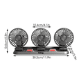 thumbnail image 2 of 360 Grados Tres Ventilador Para Auto Tablero Carro Coche Usb Belug, Negro, 2 of 5