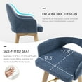 thumbnail image 4 of Zesthouse 26.8″ Swivel Counter Height Bar Stools Set of 2, Upholstered Linen Bar Stools with Back and Wood Legs, Mid Century Modern Barstool Island Chairs for Kitchen Counter, Blue, 4 of 10