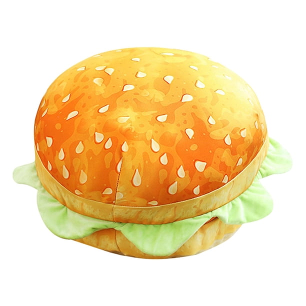 Pan de hamburguesa Cojín Peluches Simulación Imitación creativa Comida Sofá Almohadillas Forma de pan Almohada Almohada para coche Muebles de Navidad sofá hamburguesa perfecl Almohada suave