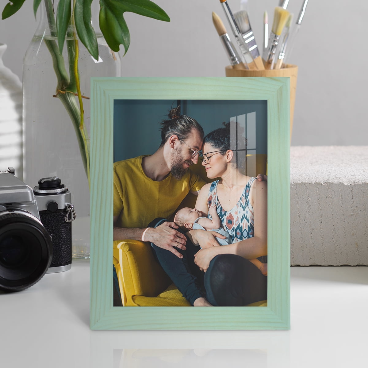 6x8 Wood Grain Picture Frame - Palegreen