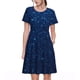 thumbnail image 1 of Easygdp Sparkling Blue Glitter para Vestido Transpirable de Mujer, Vestido Suelto de Manga Corta con Pliegues y Bolsillos para el Verano, 1 of 6