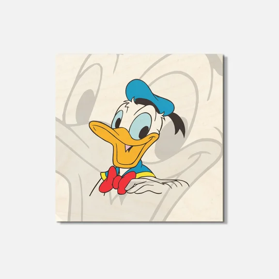 Donald Duck Cartoon School 4'' X 4'' Square Wooden Coaster
