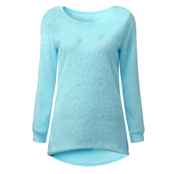 Celmia - Women Clearance Fluffy Sweater Casual Jumper Tops Blouse ...