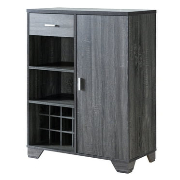 Elm 12-Bottle Wine Cabinet, Dark Gray