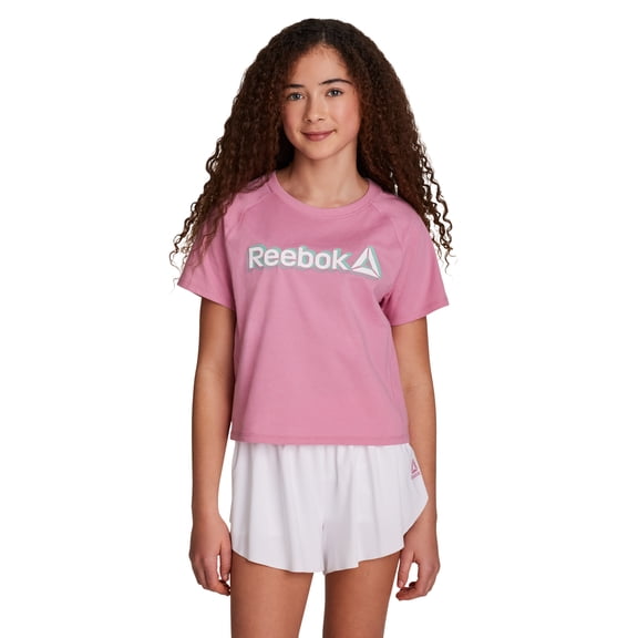 Reebok Girl's Athletic T-Shirt & Flutter Short, 2-Piece Set, Sizes 4-18