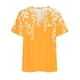 thumbnail image 4 of Camisetas Casuales de las Mujeres Largo Casual Impreso Cuello Redondo Suelto Top, Camiseta de Verano de Manga Corta, 4 of 5