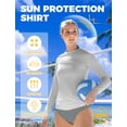 thumbnail image 2 of Camiseta de Protección Solar Rash Guard AURUZA UPF50+ Mujer Manga Larga Gris M, 2 of 6