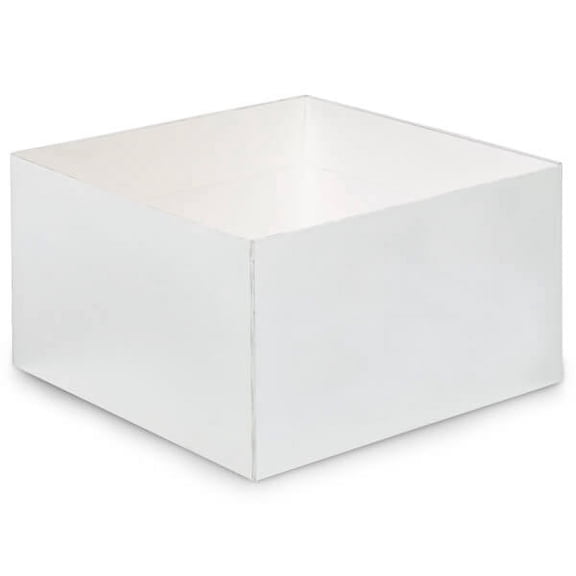 Pack of 25, Solid 10 x 10 x 5.5" Matte White Gift & Gourmet Box Bases to Use Food Safe Barrier Like Food Grade Tissue or Cello for Food Packagings(Lids Sold Separately)
