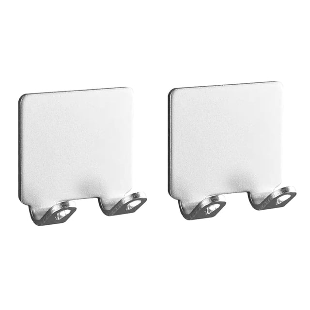 Rejilla para afeitadora de barba, recortadora de barba manual para baño, soporte montado en la pared, percha de aluminio, plateado, 2 piezas Jumpingount HA002294-04