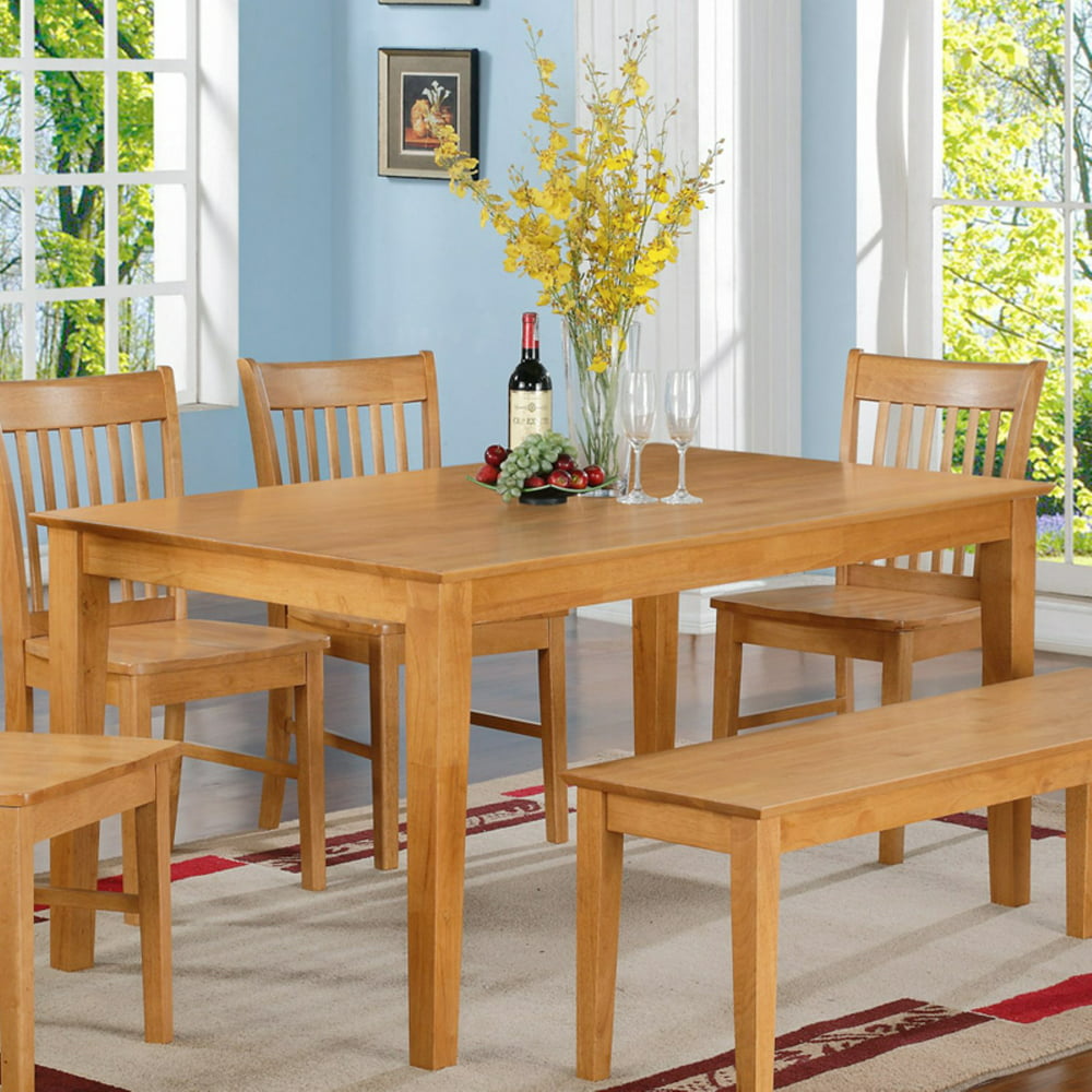 East West Furniture Capri Solid Wood Top Rectangular Dining Table ...