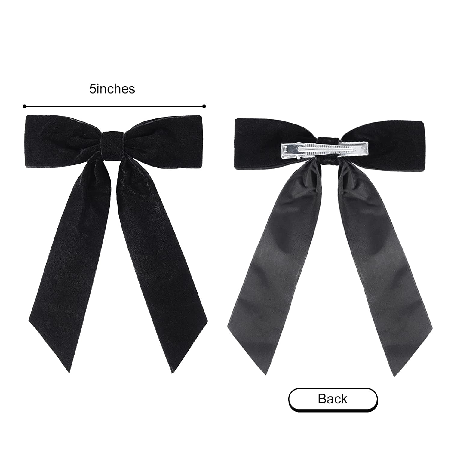 1pc Women's Black Rose Velvet Ribbon Bow Hair Clip Claw, Suitable For Daily  Hair Dressing, Clothing Matching And Accessorizing