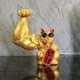 thumbnail image 3 of Figura gigante de gato de la suerte con brazo musculoso, escultura de cabeza abriéndose vigorosamente, regalo robo de oro, 3 of 9