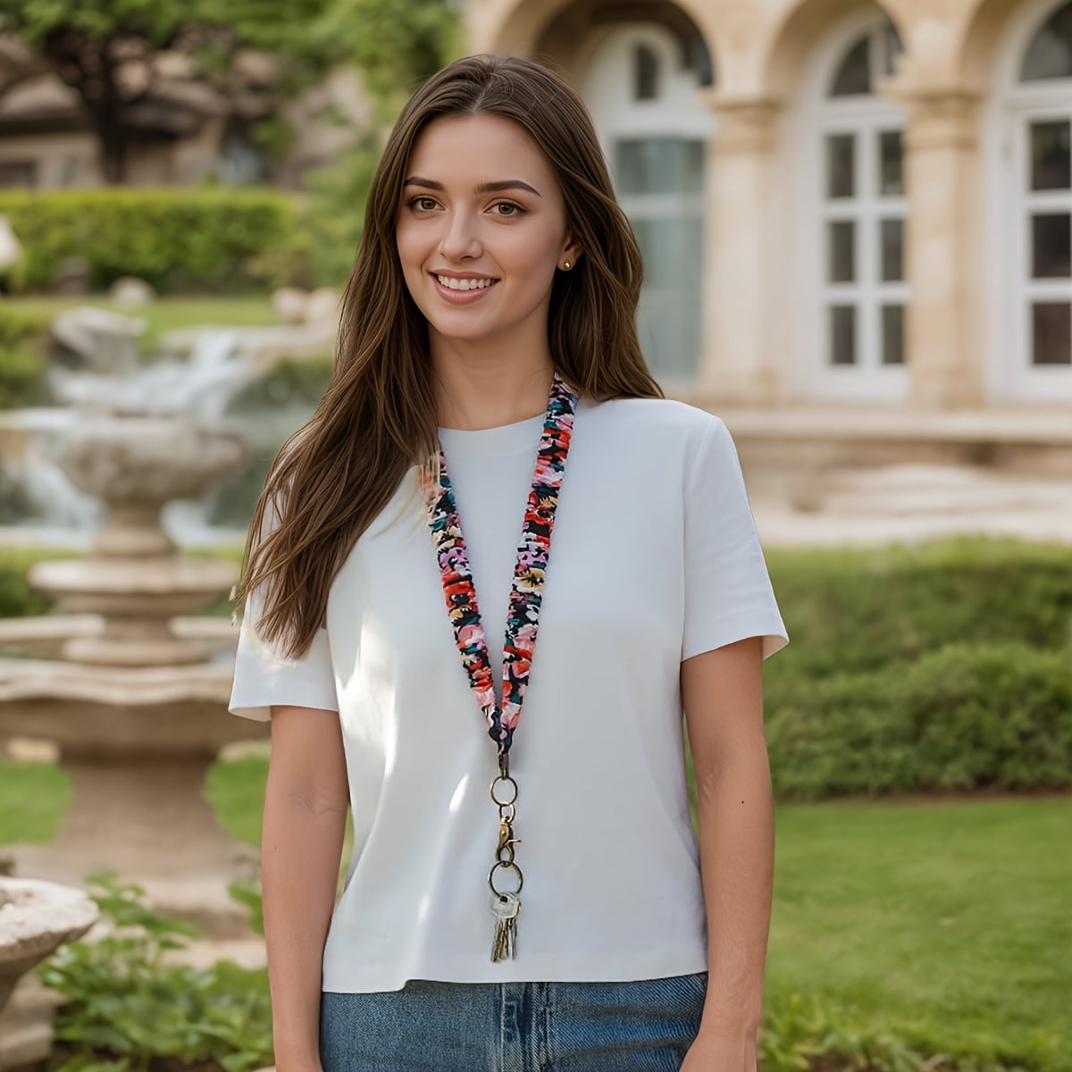 2pcs Colorful Scrunchie Lanyards for ID Badges & Keys - Stretchy, Retractable Design, Perfect for Teachers, Nurses, or Cruise Ship Use, Teacher Lanyards for Id Badges