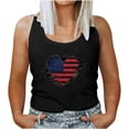 thumbnail image 1 of Cuello redondo para mujer Día de la Independencia Impresión Sin mangas Casual Chaleco suelto Tops Fridja  gh101, 1 of 5