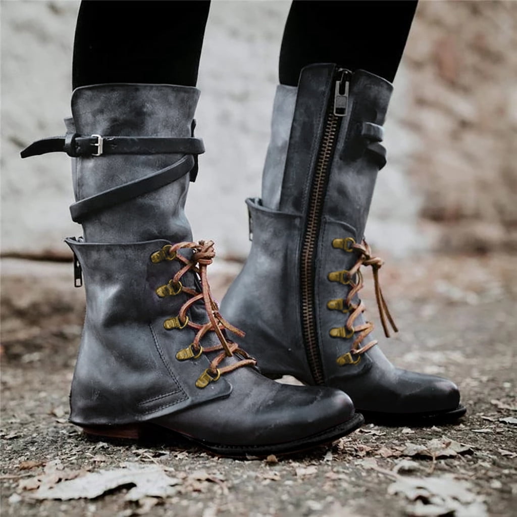 Tube Zipper Boots Knight Shoes 