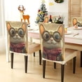 thumbnail image 3 of Decorative Chair Back Cover One Size x2 Chair Cover Dining Chair Slipcovers Chair Back Decoration Festival Chair Decoration Super Cute Cat, 3 of 6