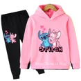 thumbnail image 2 of Conjunto de 2 piezas de ropa con capucha de punto para niños y niñas, sudadera informal de manga larga y pantalones largos, conjuntos para niños de 2 a 13 años, ropa de otoño, 2 of 5