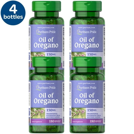 4 Pack - Puritan's Pride Oil of Oregano Twin Pack 150 mg - 180 Count