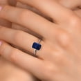 thumbnail image 4 of Gem Stone King 2.45 Cttw PT900 Platinum 900 Blue Sapphire Engagement Ring for Women | Emerald Cut 9X7MM | Gemstone Birthstone | Wedding Anniversary Promise Ring for Women | Size 5,6,7,8,9, 4 of 6