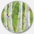 thumbnail image 1 of Designart 'Green Birch Forest' Geometric Metal Circle Wall Art, 1 of 3