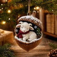Goat Christmas Ornament, 2D Acrylic Hanging Decoration with Acorn and ...