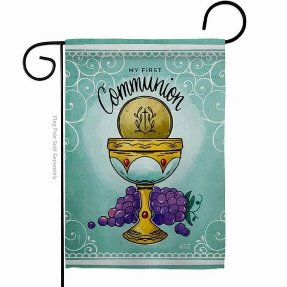 First Communion Religious Faith Double-Sided Decorative Garden Flag, Multi Color