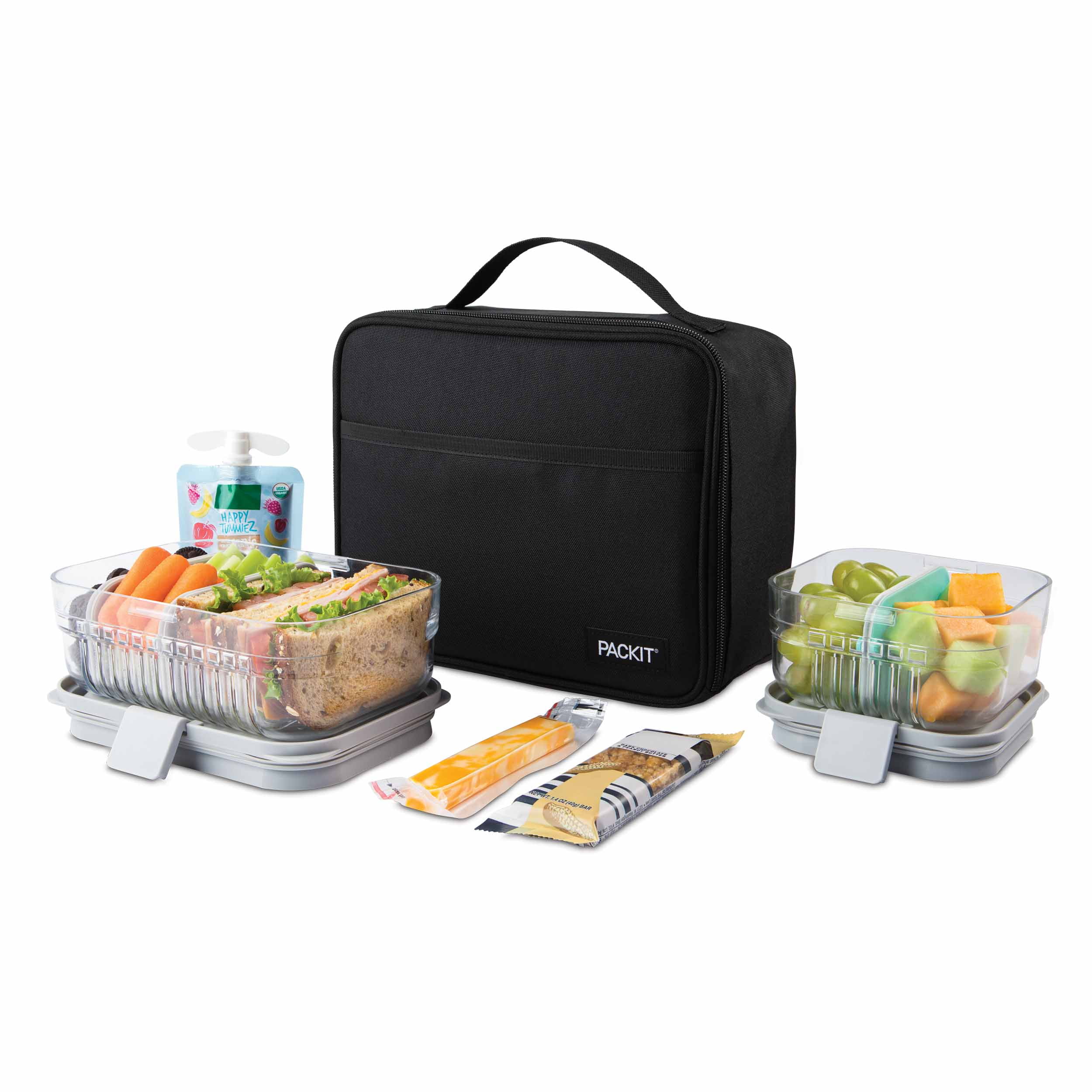 PackIt Freezable Classic Lunch Box + Snack Box - Reusable Coolers with  Permanent Built-in Freezable Gel, BPA Free