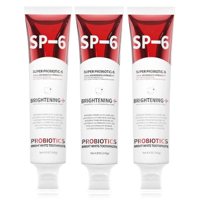 SP-6 Probiotic Whitening Toothpaste, Sp-6 Ultra Whitening Toothpaste for Teeth Whitening, Fresh Breath and Gum Health, Fluoride-Free Fresh Mint Flavor
