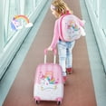 thumbnail image 2 of Costway 2PC Kids Carry On Luggage Set 12" Backpack and 16" Rolling Suitcase for Travel, 2 of 10