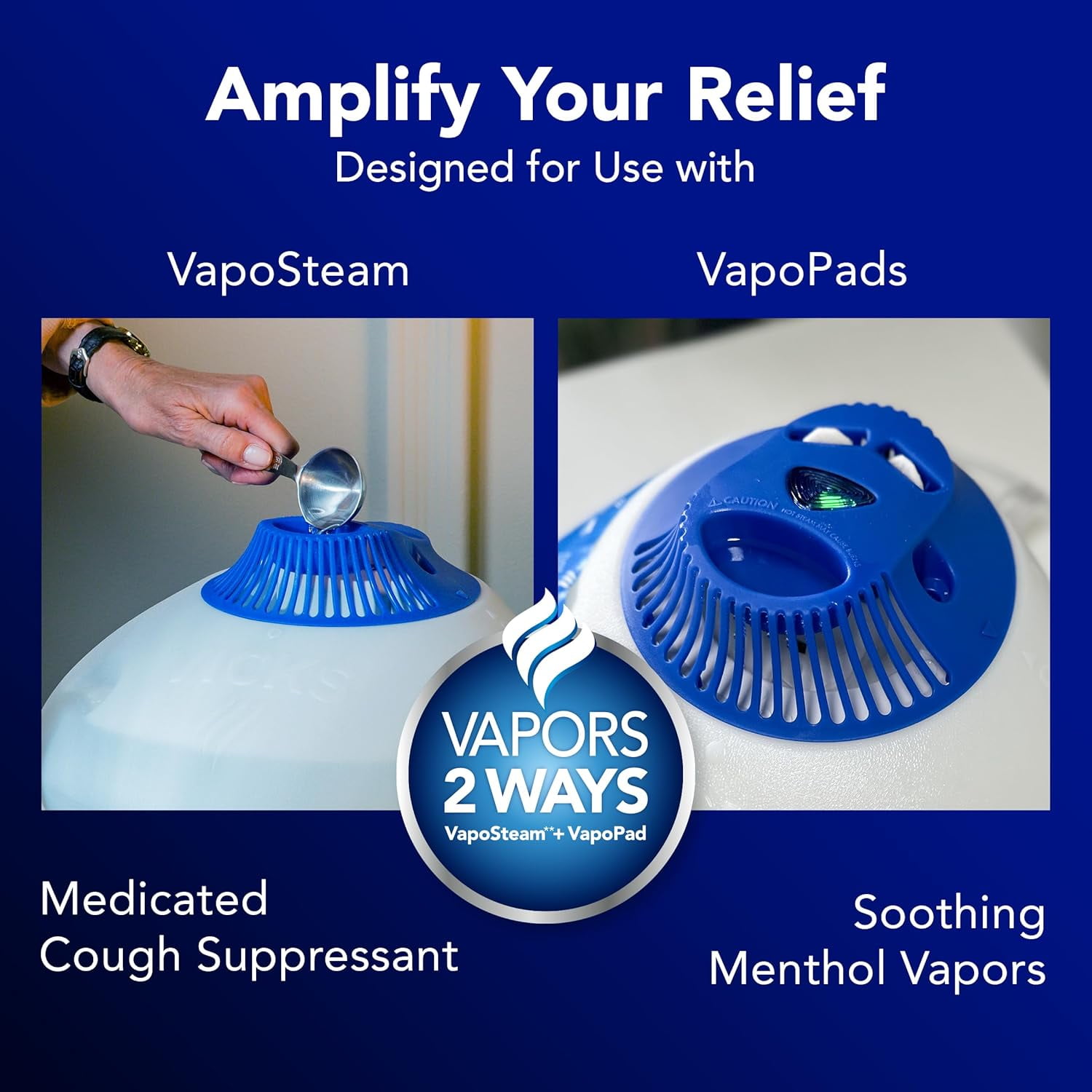 RGHJAR-Warm Steam Vaporizer & Humidifier 1.5 Gallon Tank for Small and Medium Rooms, Night Light, Works with VapoPads and VapoSteam