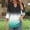 Green, variant on Shirts for Women 3/4 Sleeve Blue Tops Fall V-Neck Blouse Loose Gradient Womens