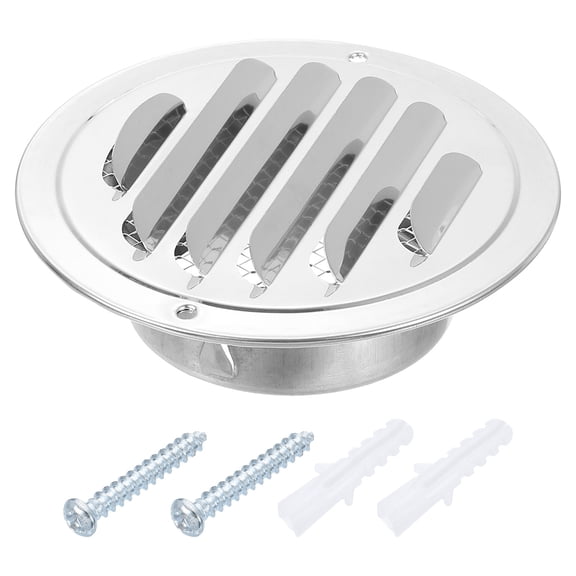 Stainless Steel Air Vents, 3 Inch Louvered Grille Cover, Silver