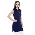 thumbnail image 2 of In-Sattva Women's Indian Summer Patterned Placket Sleeveless Kurta Tunic, 2 of 5