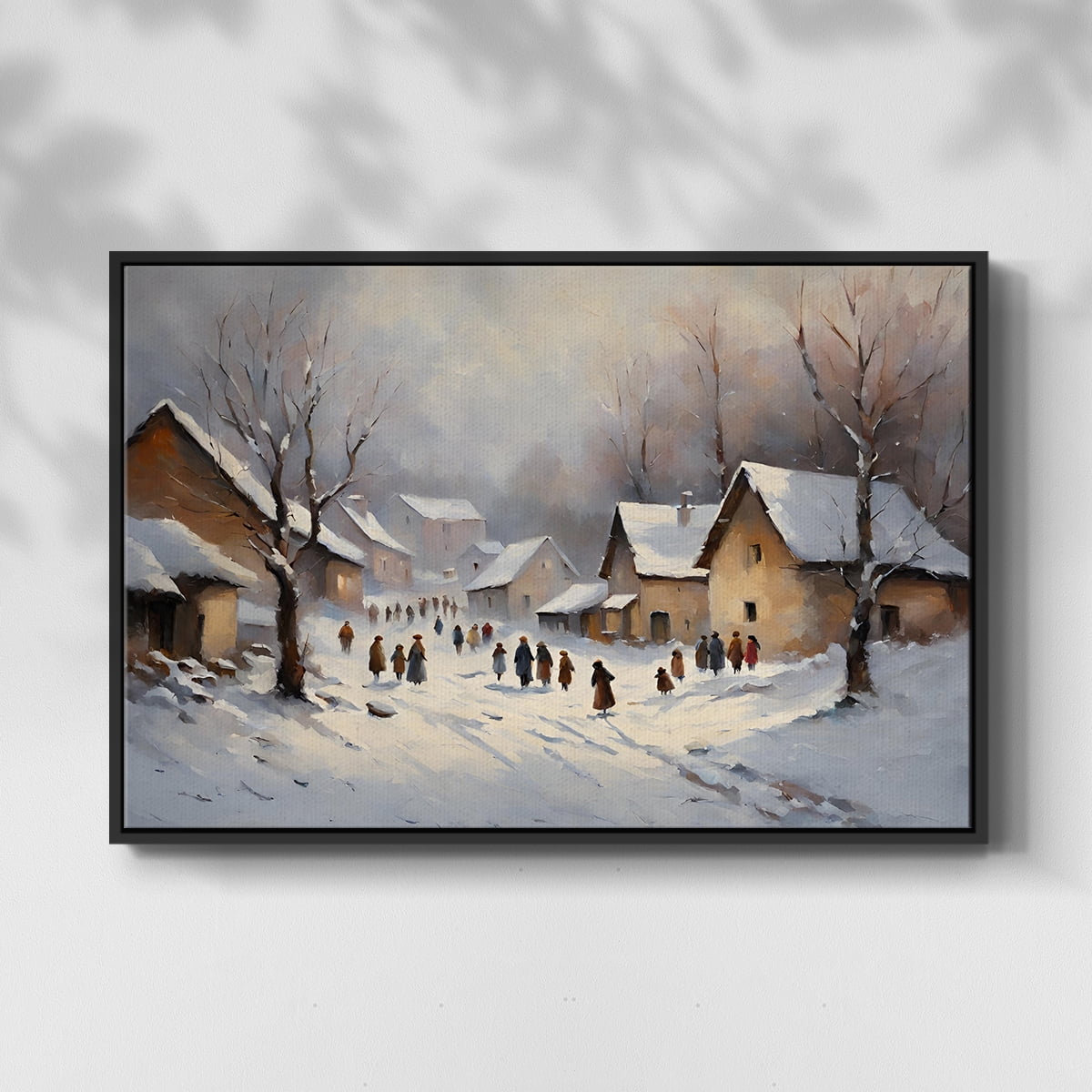 Vintage Landscape-CCX By Wexford Home Framed in Black Wood Gallery Wrapped Canvas 25 in. x 37 in.